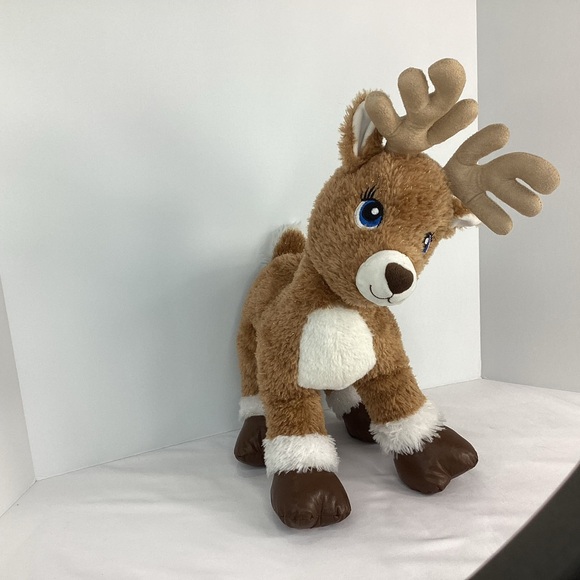 Build-A-Bear Light Brown Plush Reindeer White Accents Sparkle Stuffed Animal Toy - Picture 3 of 12